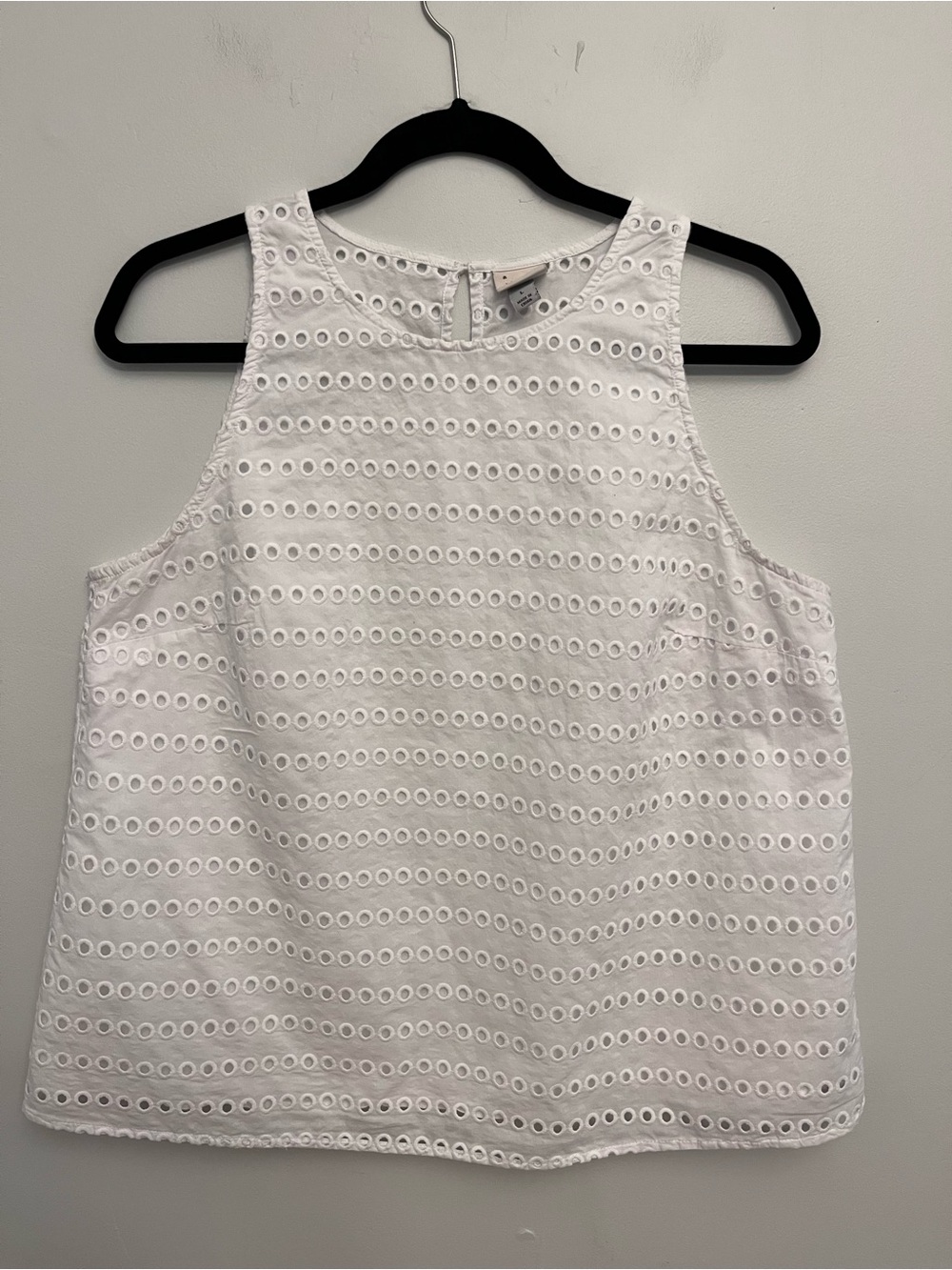 A New Day Cotton Eyelet Sleeveless Top, Size Large